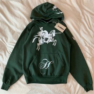 Brand new HRMTG x Jack B Wiese Quixote knight hoodie made in USA dark green